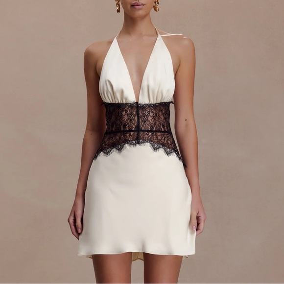 Meshki Dresses & Skirts - Meshki Lace And Satin Mini Dress - Black/Ivory